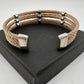 10 Ct Smokey Quartz Twisted Bands Cuff Bracelet - Sterling Silver & Stainless Steel