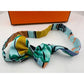 Hermès Green, Yellow, Orange, Aqua and Teal Silk Bow Tie with Box