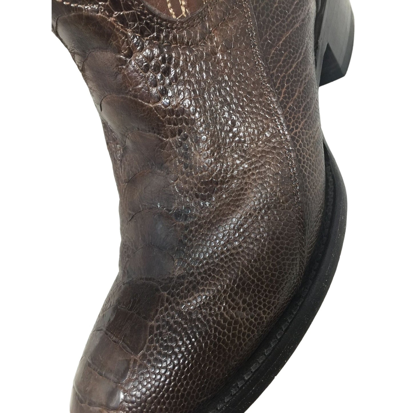 Vaccari Brown Snakeskin Leather Cowboy Boots USA 8 EE