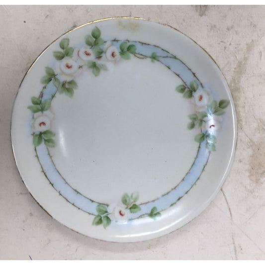 Vintage Bavaria Decorative Gold Rimmed Plate with Flowers