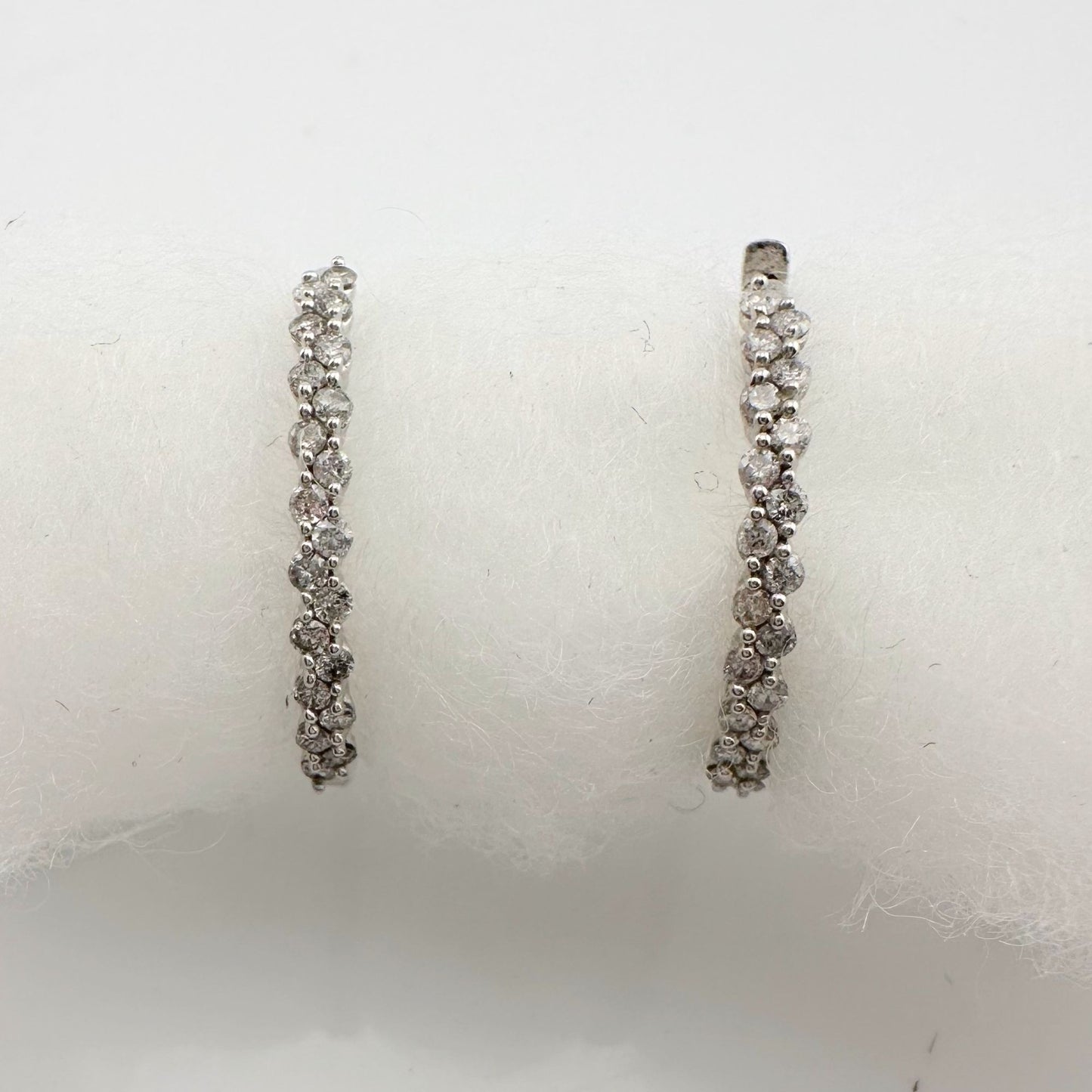 Simply Stunning 1/2 ct Natural Diamond Hoop Earrings - Sterling Silver