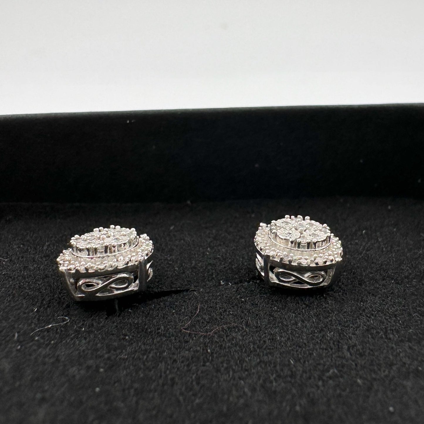 Diamond Stud Earrings in Sterling Silver - Natural Diamonds