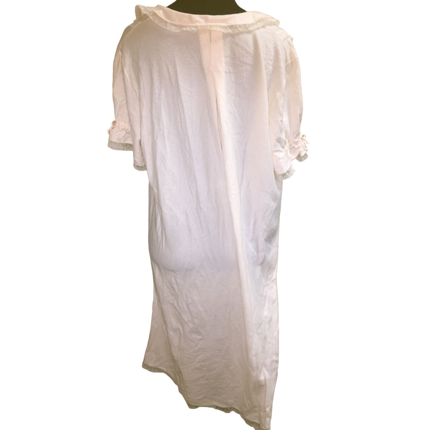 Womens Saks Fifth Avenue White Lace Button Down nightgown