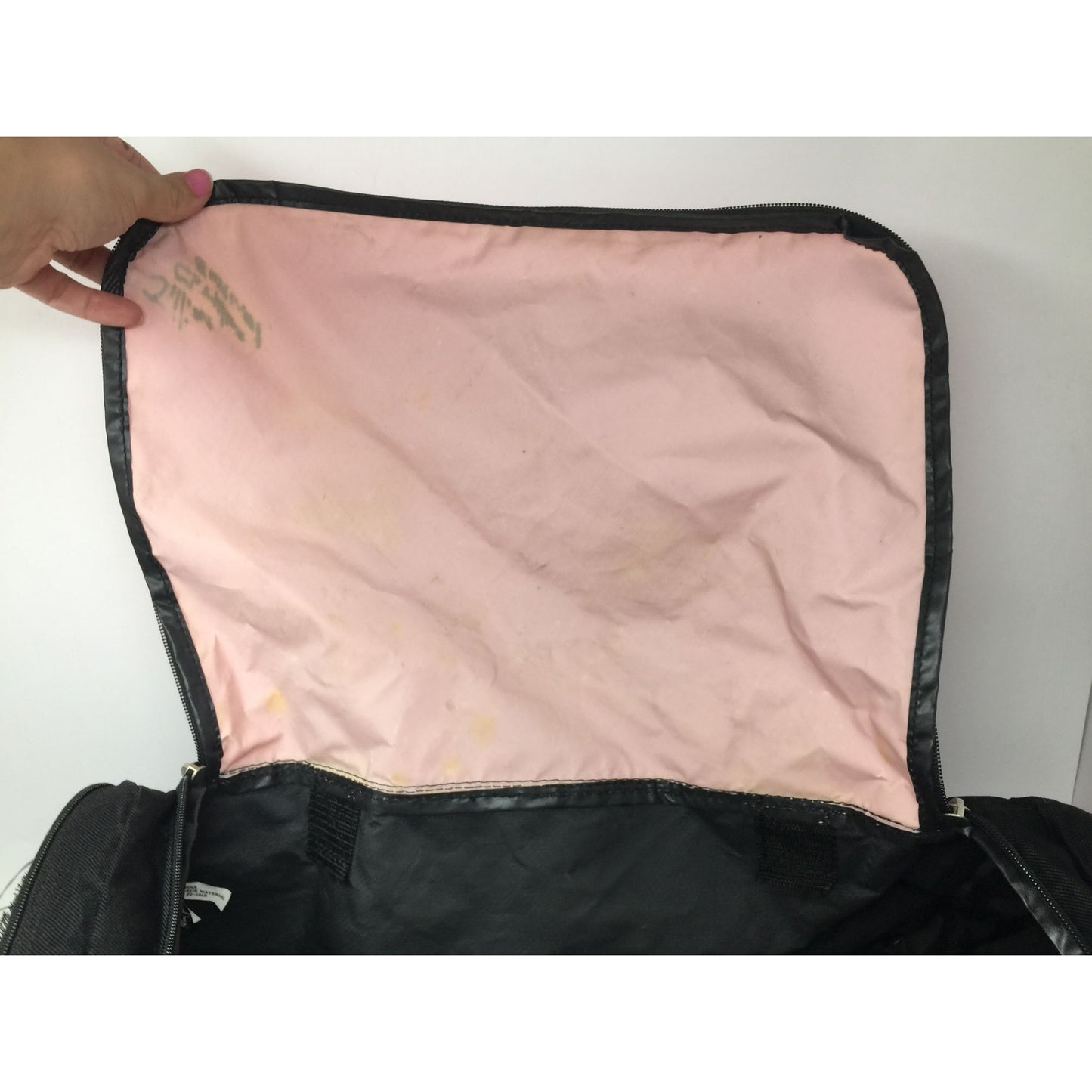 Starter Pink and Black Zippered Duffle Bag With Handles and Pockets