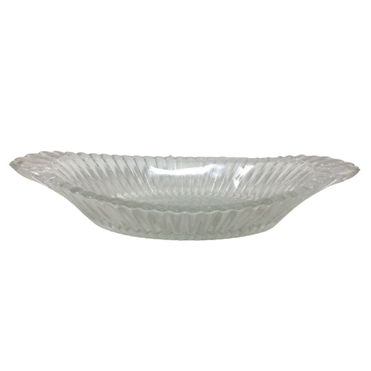 Vintage Clear Glass Textured Banana Boat Design Bowl/Dish (9x4 inches)