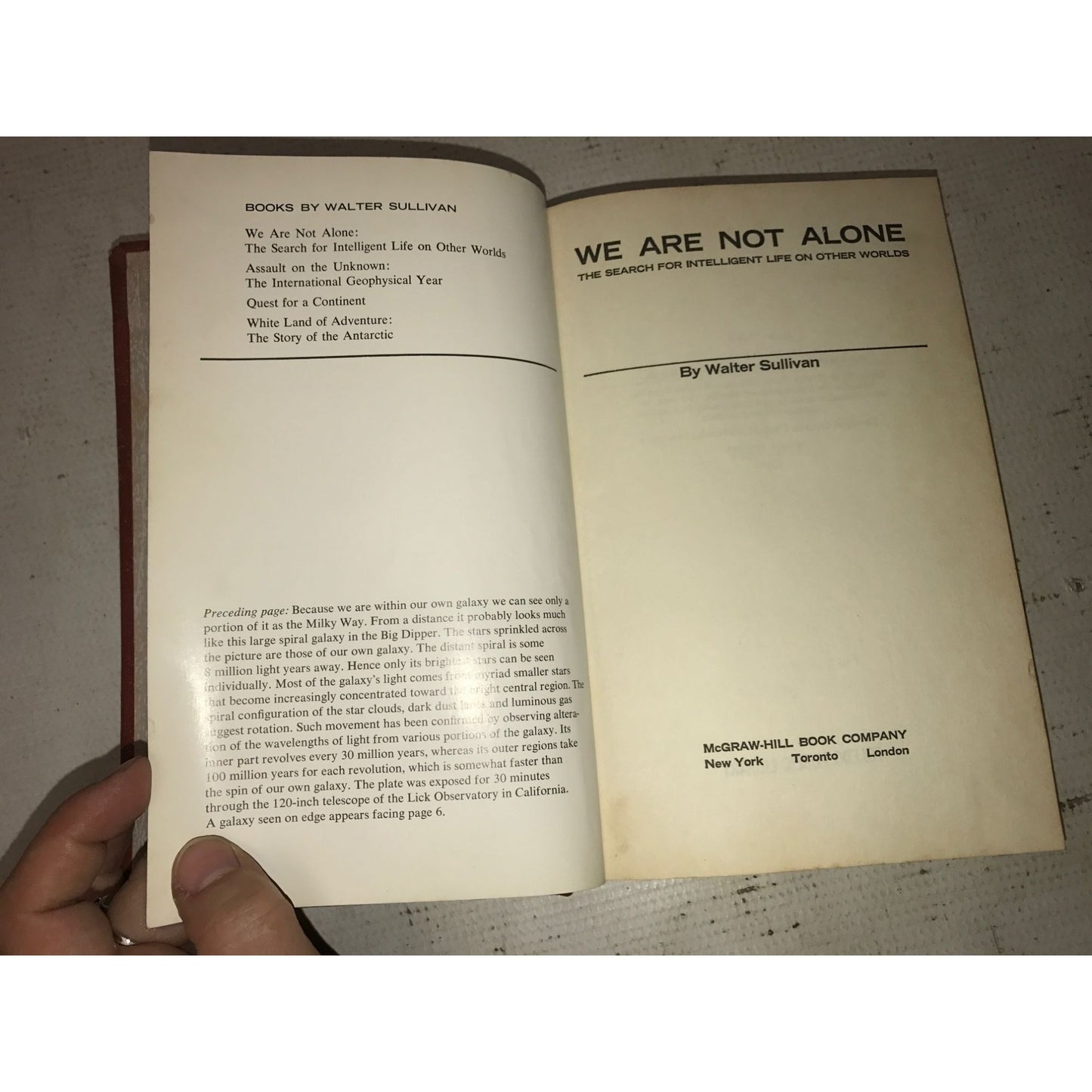 WE ARE NOT ALONE BY WALTER SULLIVAN HARDBACK BOOK