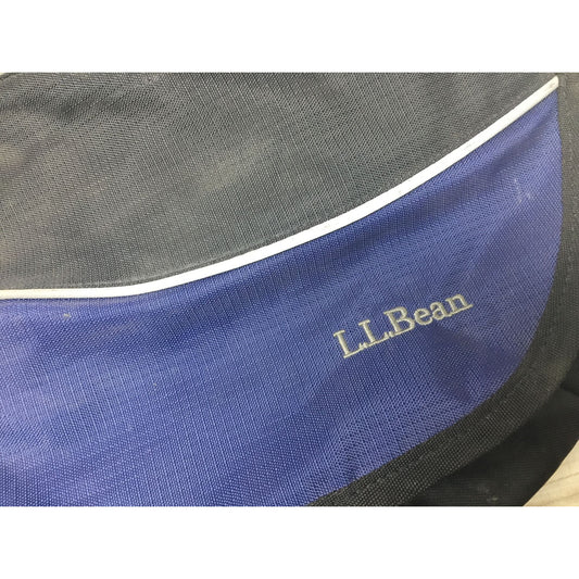 L.L.BEAN Black/Blue Adjustable Crossbody Messenger Bag With Zippers and Pockets