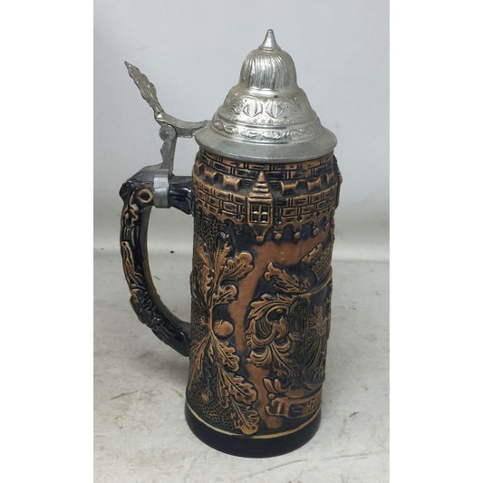 Vintage Ceramic Handled and Lidded Frankfurt German Beer Stein