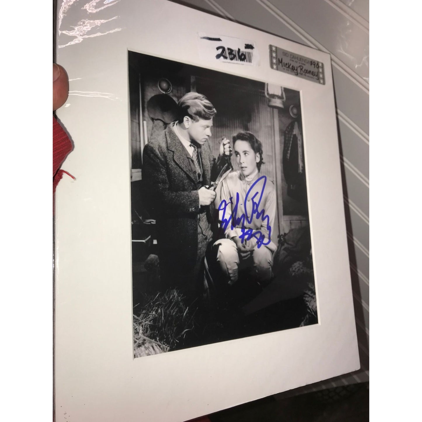 Vintage Mickey Rooney Autographed Photo- About 13 by 11 inches