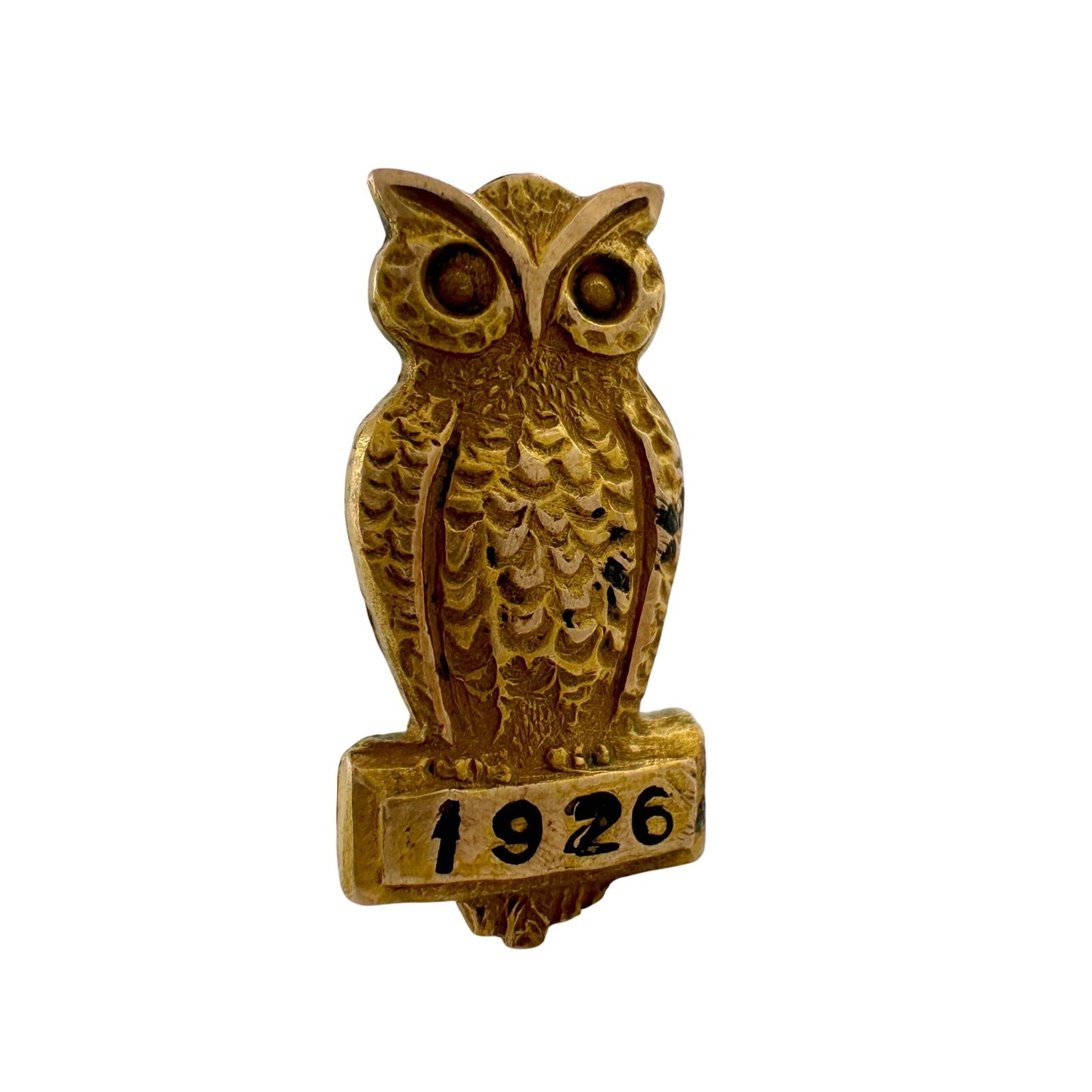 Antique Owl Pin with '1926' under Owl - 1/2 " Tall stamped B.B. Co. R.G.