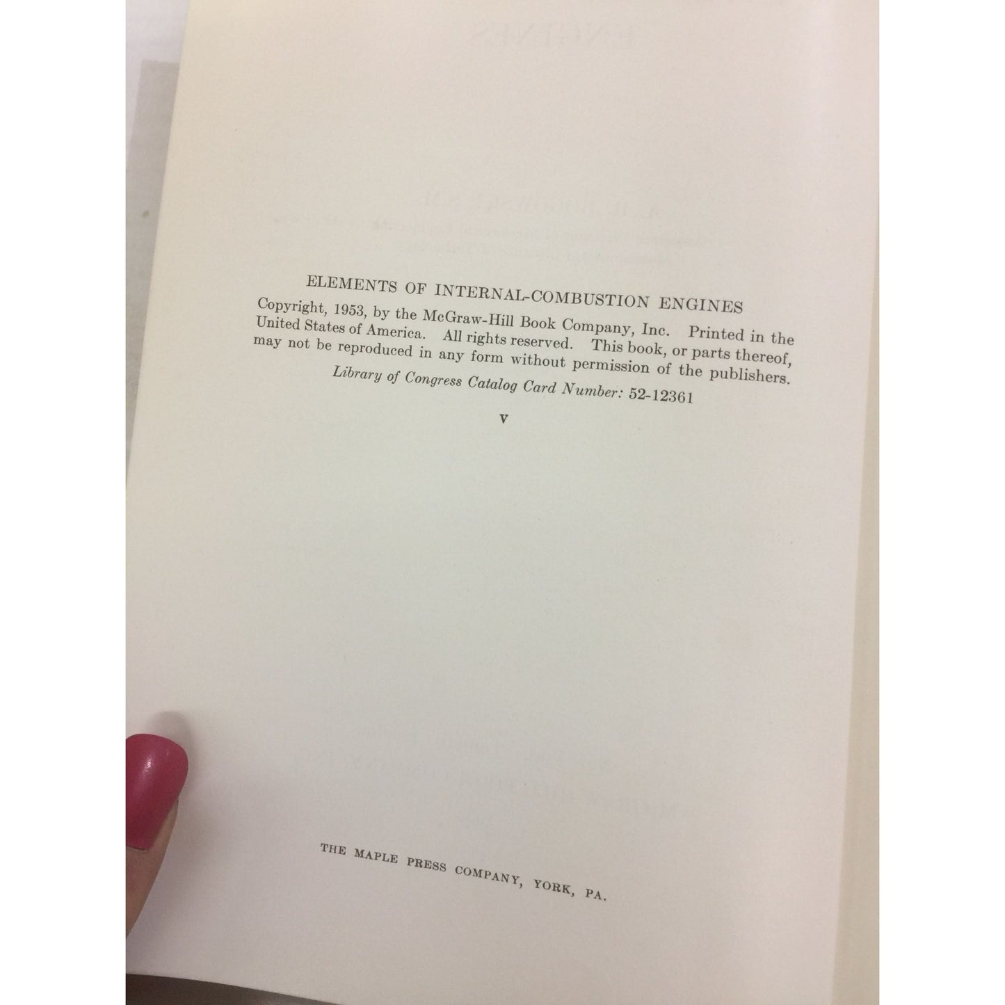 Elements of Internal Combustion Engines book by A. R. Rogowski