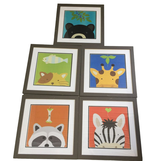 Art.com Peek-A-Boo Framed Wall Art of Different Animals for Child's Room