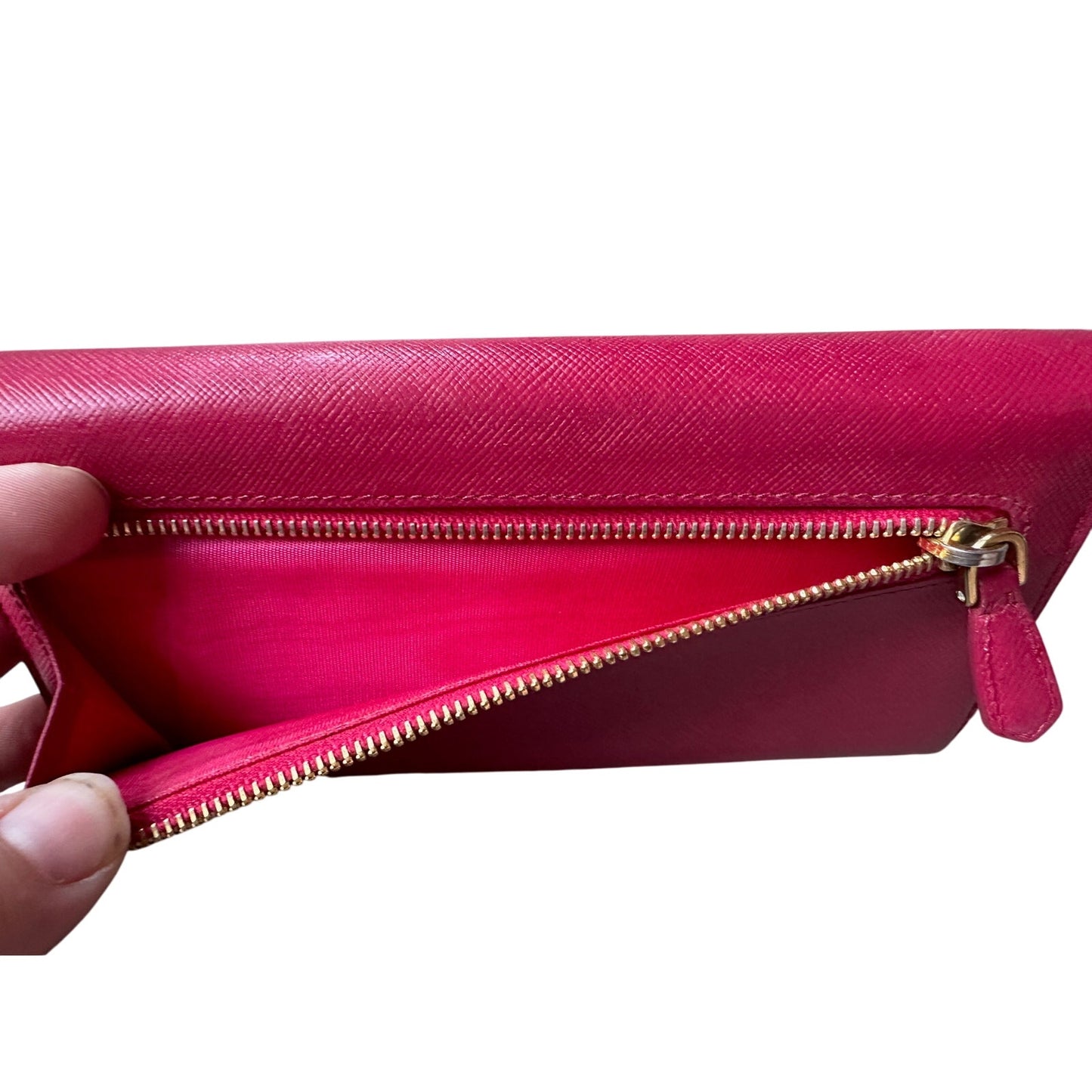 PRADA Milano Fiocco Ribbon Saffiano Leather Long Wallet