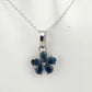 Natural Blue Sapphire Flower Necklace with Pendant - Sterling Silver  - Simply Beautiful!