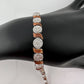 Beautiful Rose Gold Overlaying Sterling Silver Diamond Bracelet