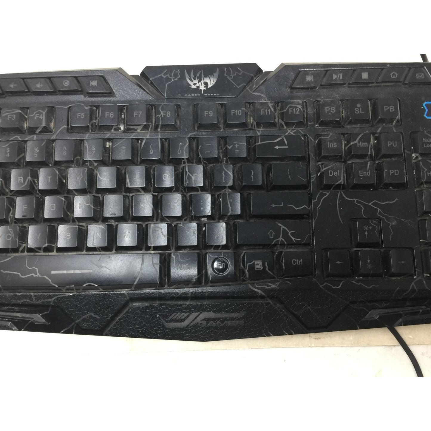 Black Wired Computer Gaming Keyboard - 3V