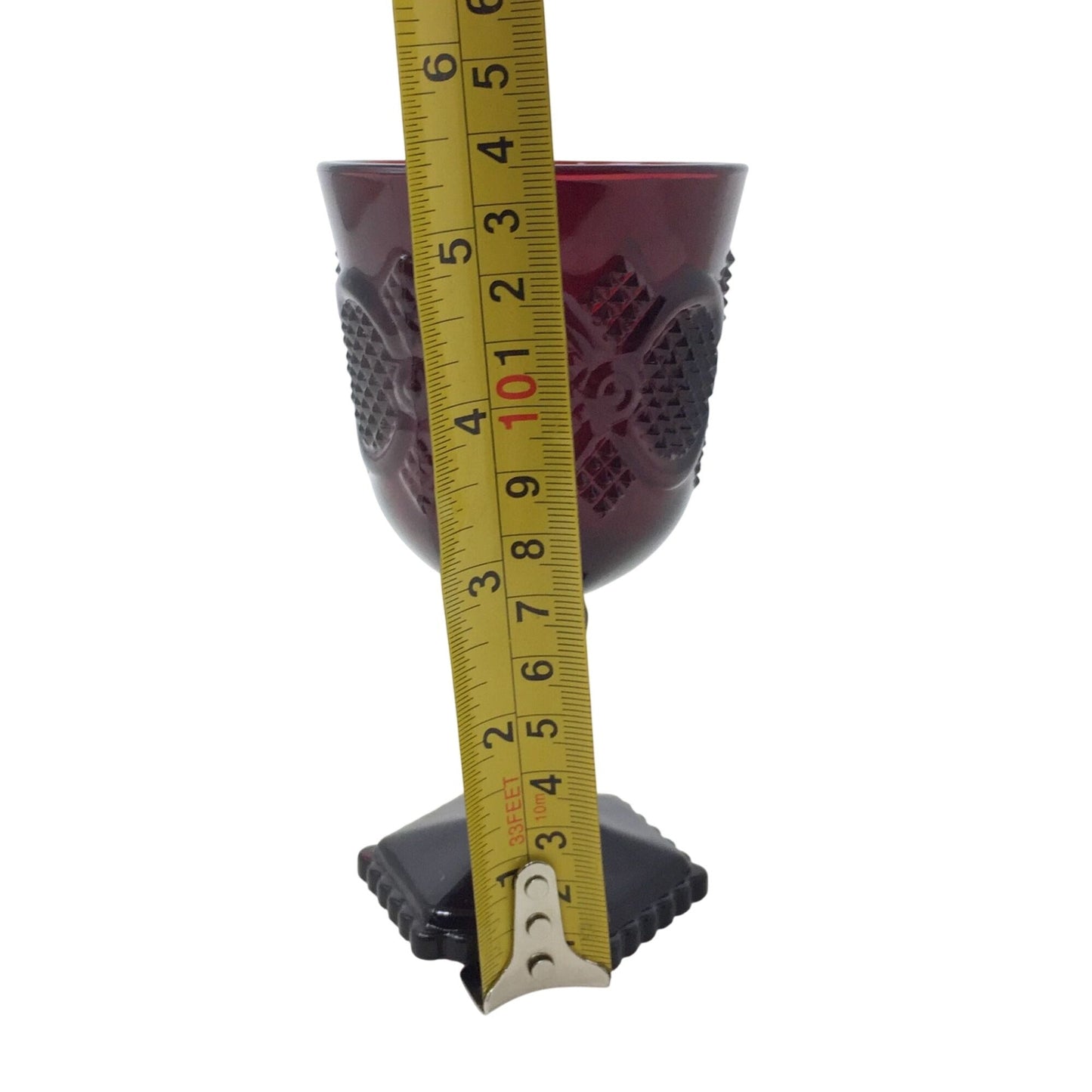Vintage Avon 1876 Cape Cod Ruby Red Glass Elegant Wine Glass A+ Stuff  A+ Stuff