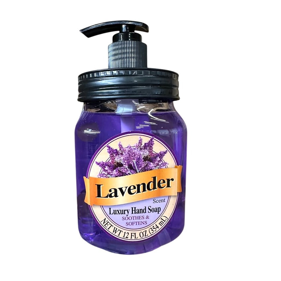 Lavender Luxury Hand Soap - Mason Jar Style Bottle - 12 oz Unbranded  A+ Stuff Hand soap