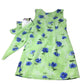 My Michelle Dress with Matching Scarf- Size 7 Juniors- Green with Blue Flowers