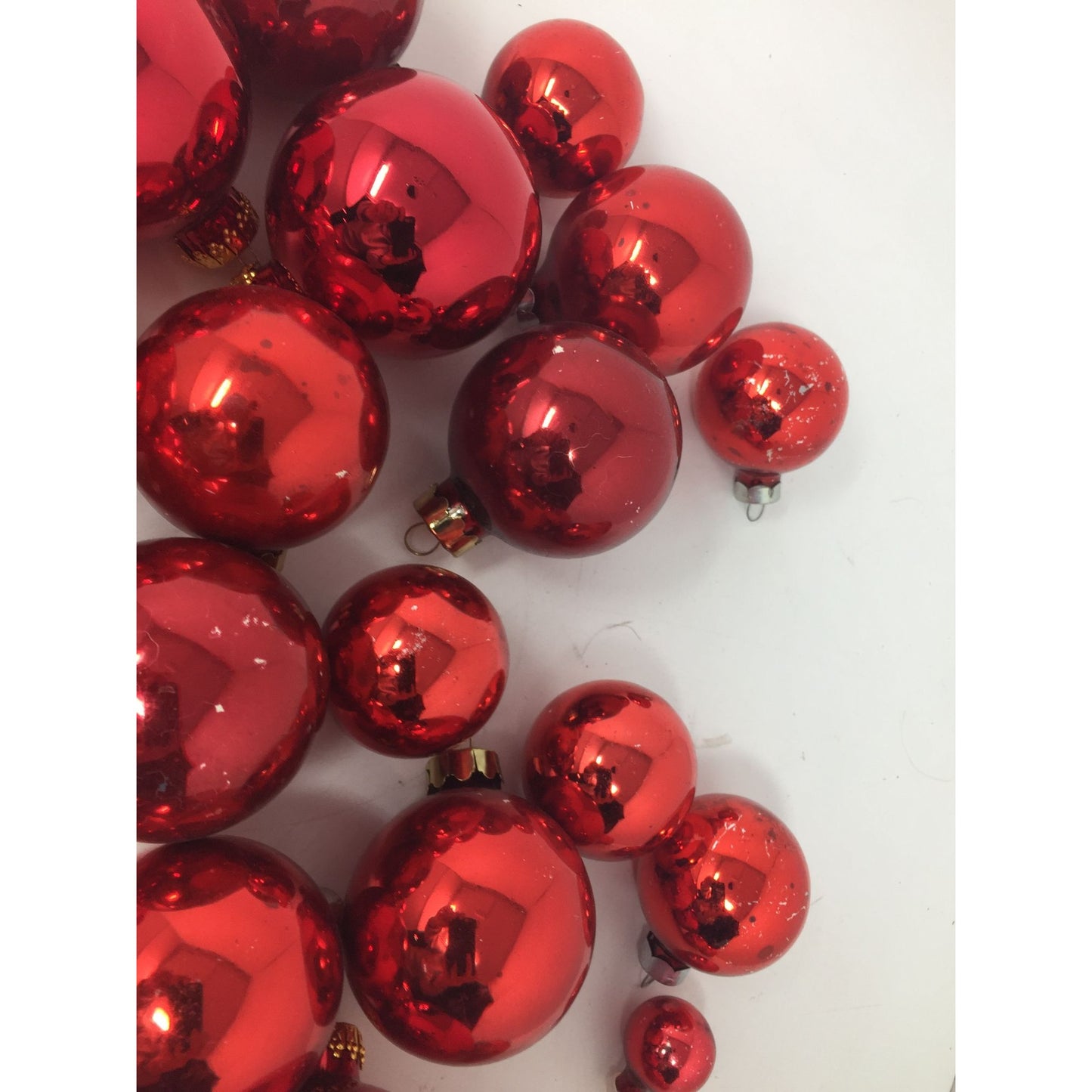 33 Red Shiny Christmas Tree Ornaments