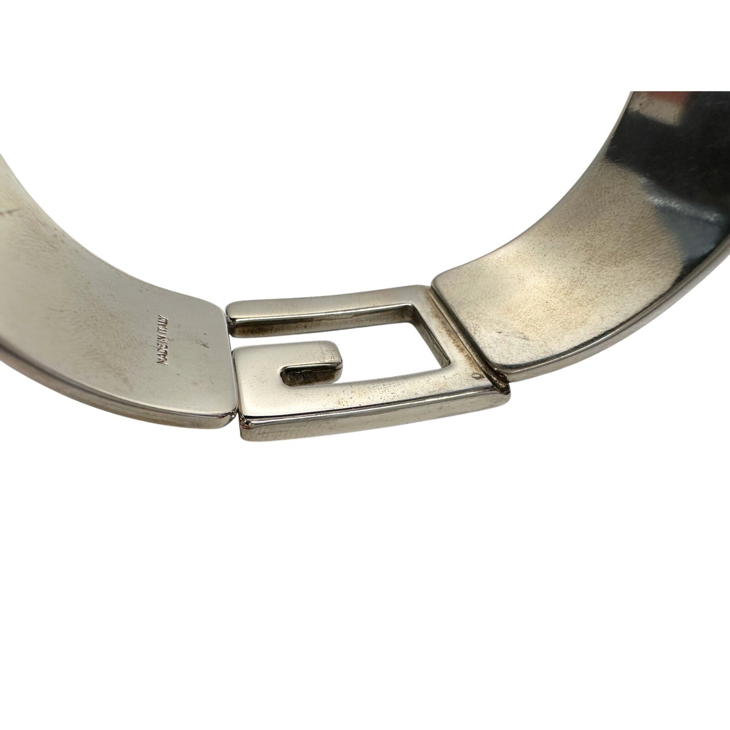 Gucci G-Logo Hinged Cuff Bracelet - Burgundy Patent Leather Band