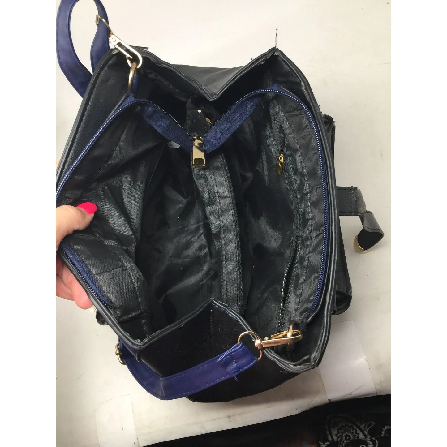Danbaoly Women's Navy Blue Faux Leather Purse/Handbag - Danbaoly - Bag - A+ Stuff