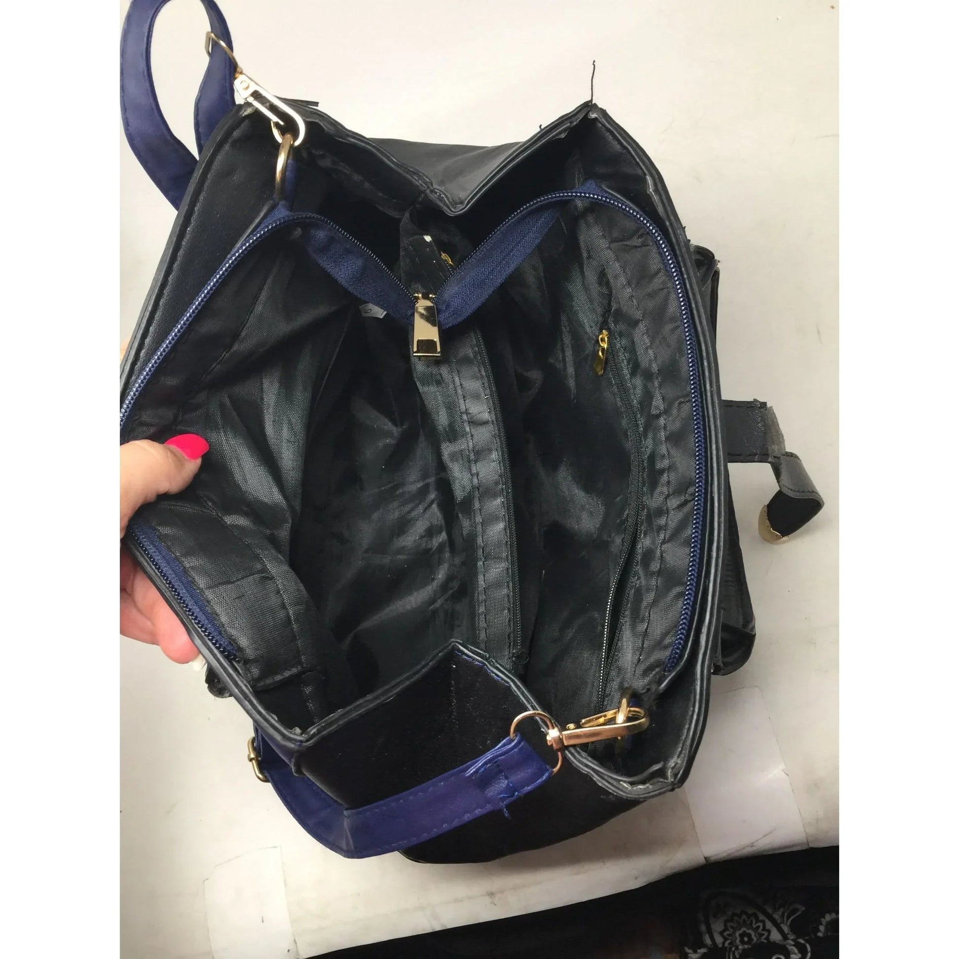 Danbaoly Women's Navy Blue Faux Leather Purse/Handbag - Danbaoly - Bag - A+ Stuff