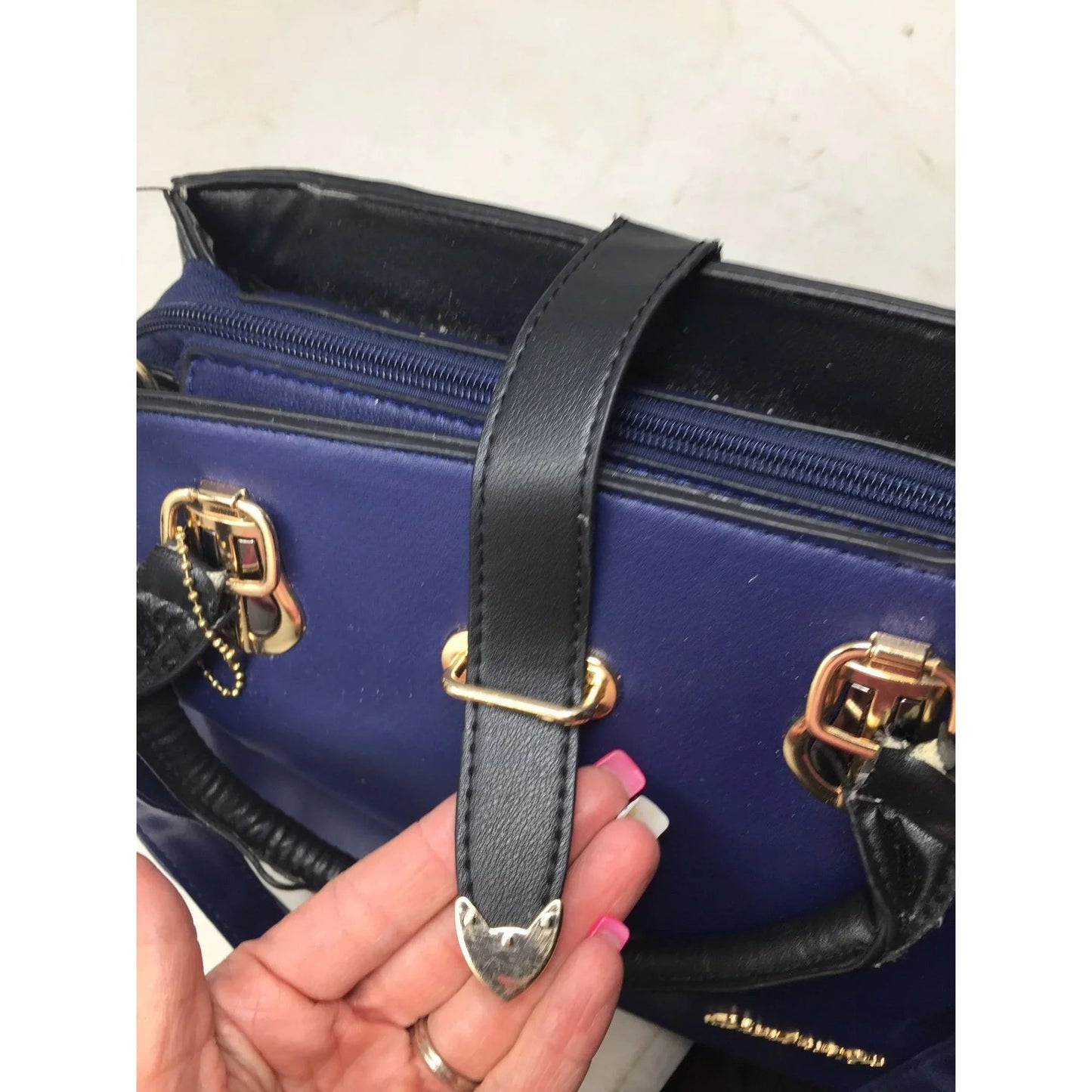 Danbaoly Women's Navy Blue Faux Leather Purse/Handbag - Danbaoly - Bag - A+ Stuff