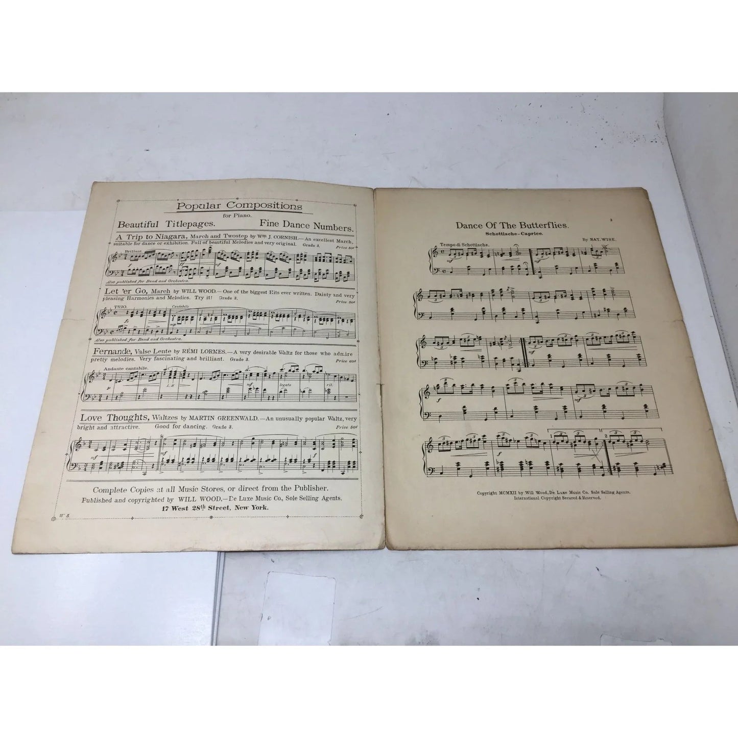''Dance of the Butterflies'' by Nat Wise Vintage Sheet Music Book - A+ Stuff - SHEET MUSIC - A+ Stuff