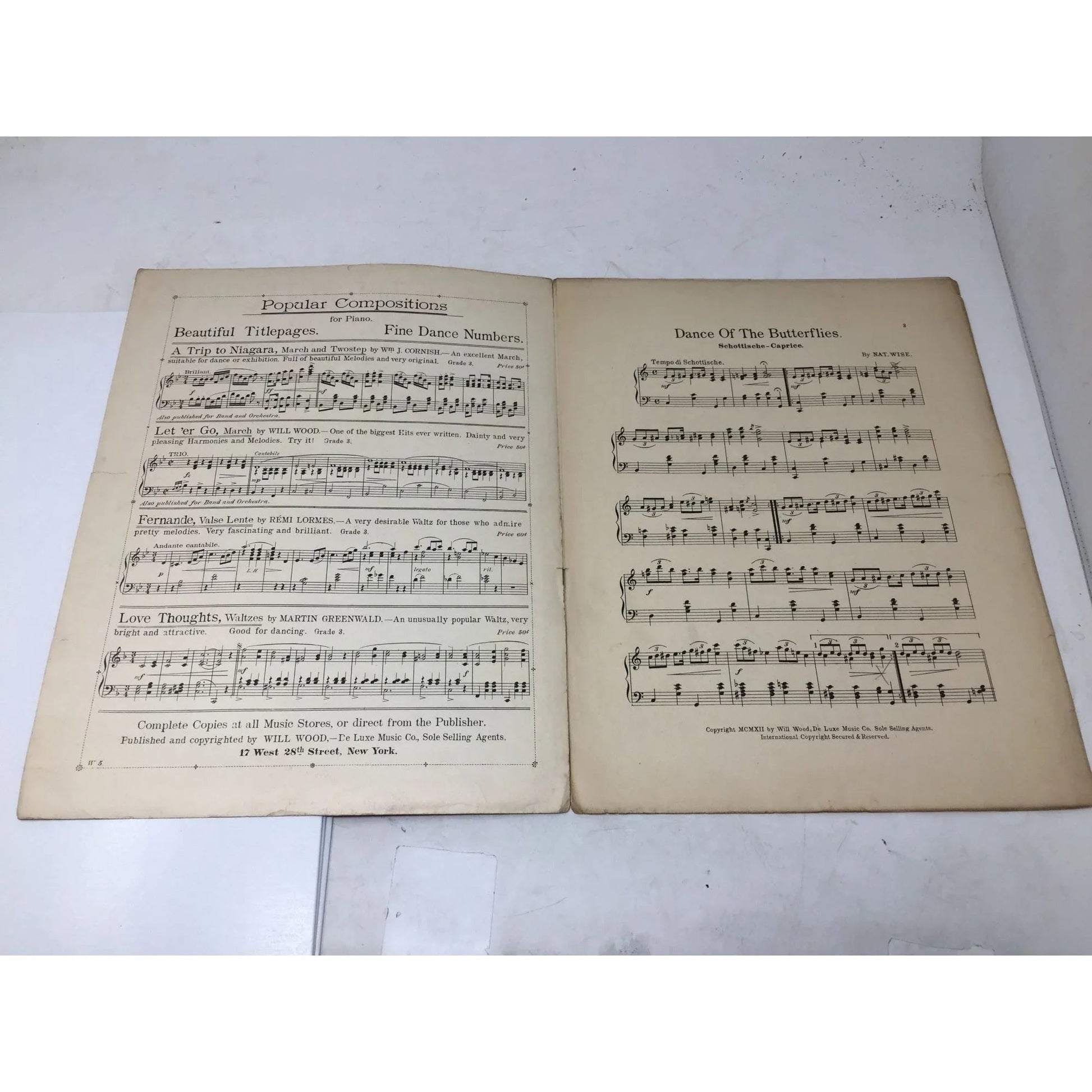 ''Dance of the Butterflies'' by Nat Wise Vintage Sheet Music Book - A+ Stuff - SHEET MUSIC - A+ Stuff