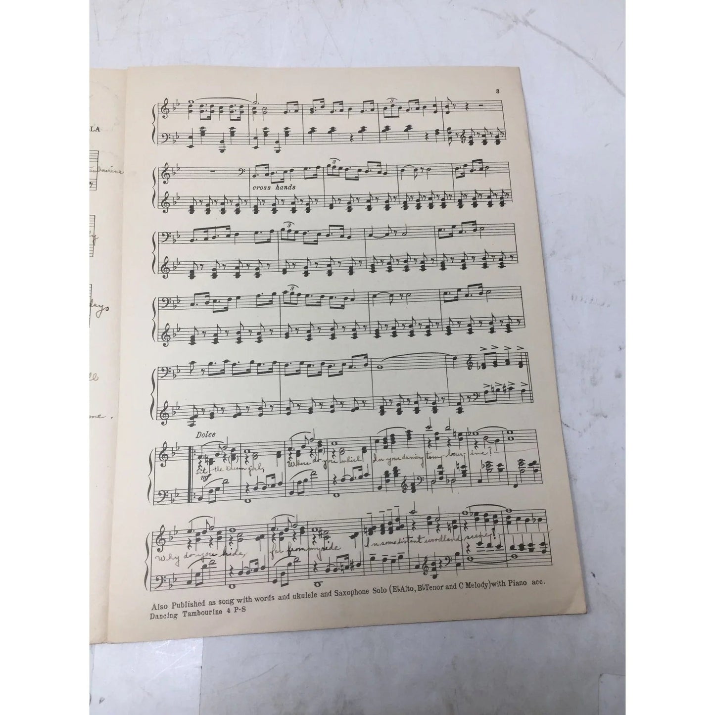 ''Dancing Tambourine'' by W.C. Polla Sheet Music Book - A+ Stuff - SHEET MUSIC - A+ Stuff