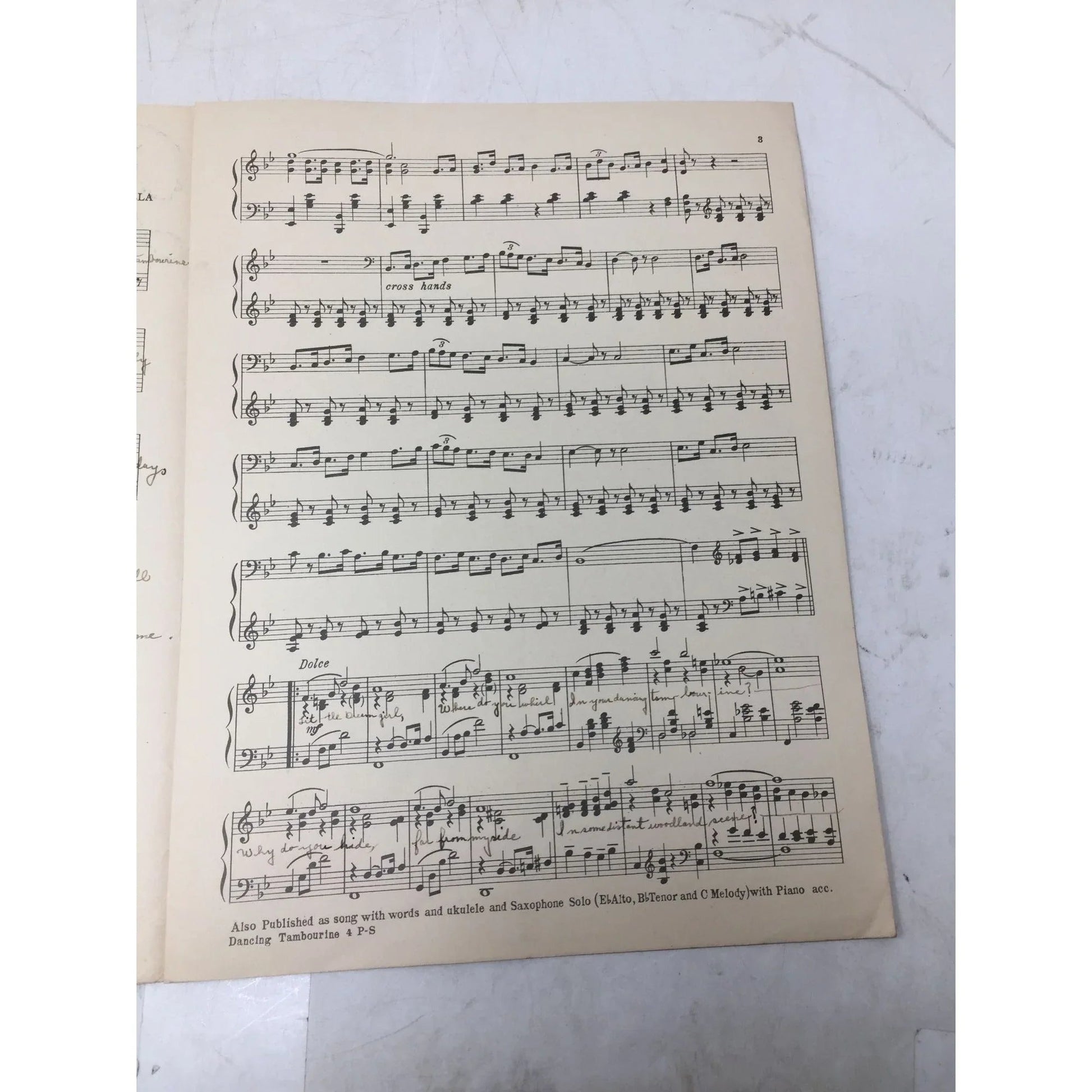 ''Dancing Tambourine'' by W.C. Polla Sheet Music Book - A+ Stuff - SHEET MUSIC - A+ Stuff
