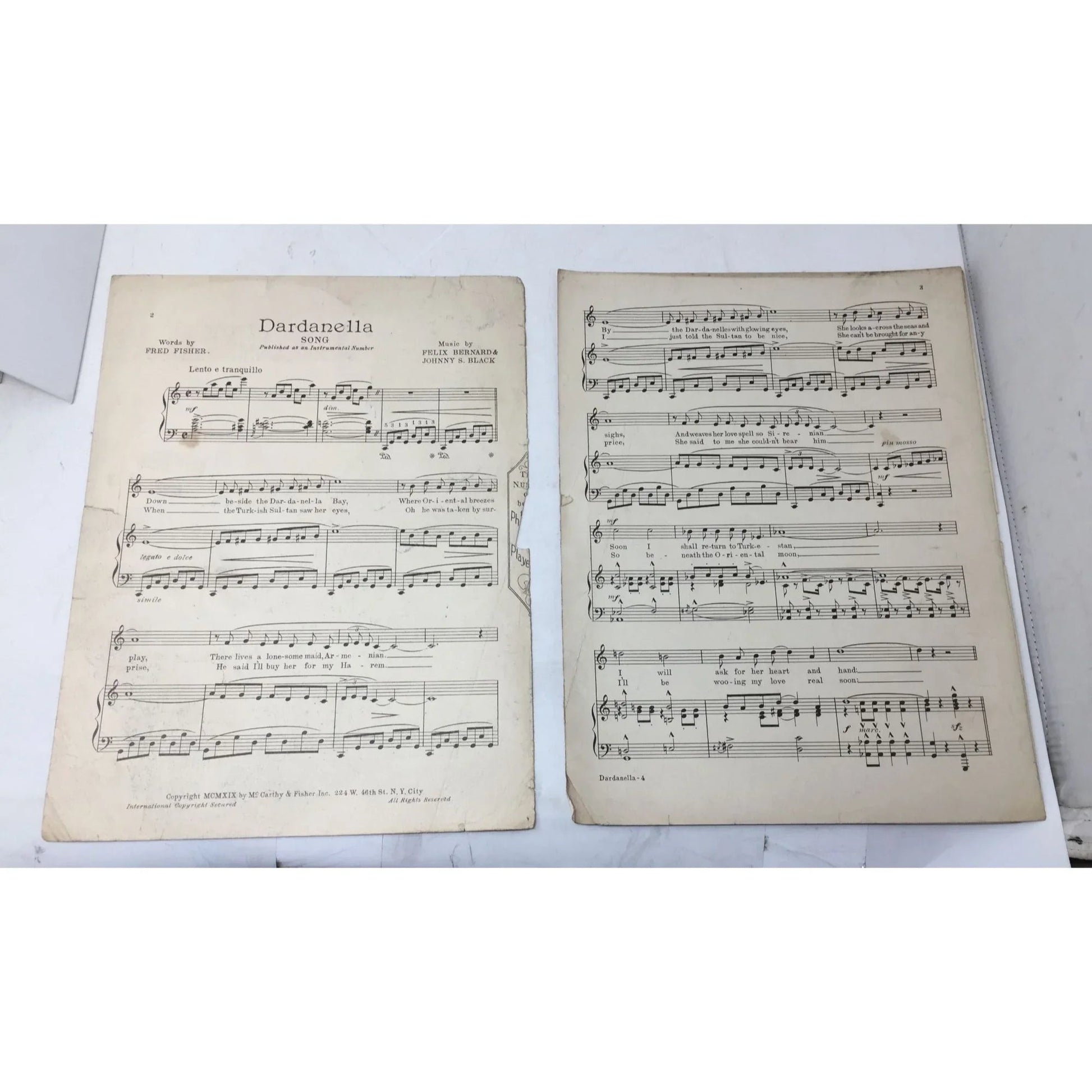 DARDANELLA By Felix Bernard and Johnny S Black Song - A+ Stuff - sheet music - A+ Stuff