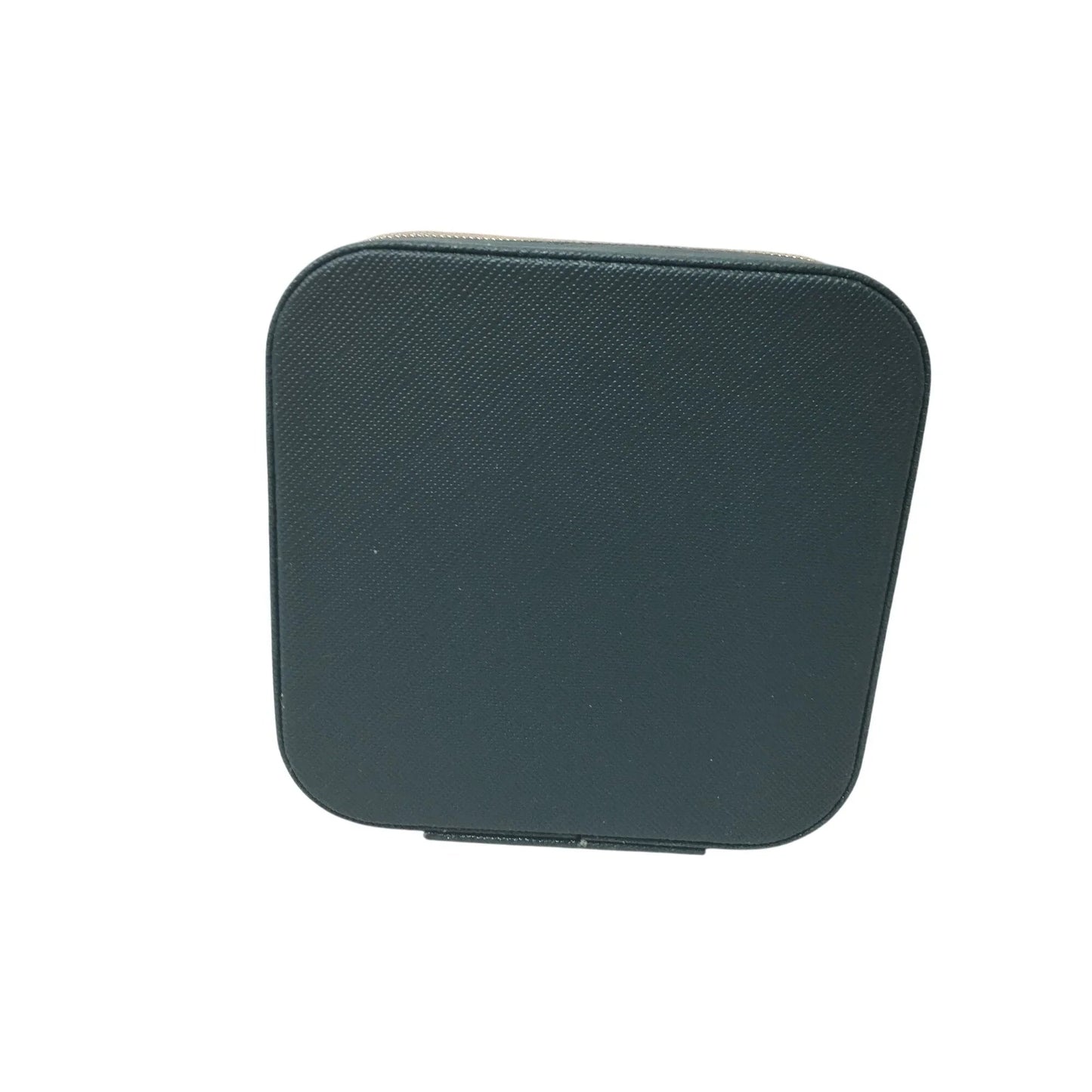 Dark Green Zippered Mini Portable Travel Jewelry Box with Gold Tone Accents - A+ Stuff - Jewelry Box - A+ Stuff