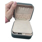 Dark Green Zippered Mini Portable Travel Jewelry Box with Gold Tone Accents - A+ Stuff - Jewelry Box - A+ Stuff