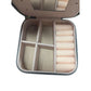 Dark Green Zippered Mini Portable Travel Jewelry Box with Gold Tone Accents - A+ Stuff - Jewelry Box - A+ Stuff