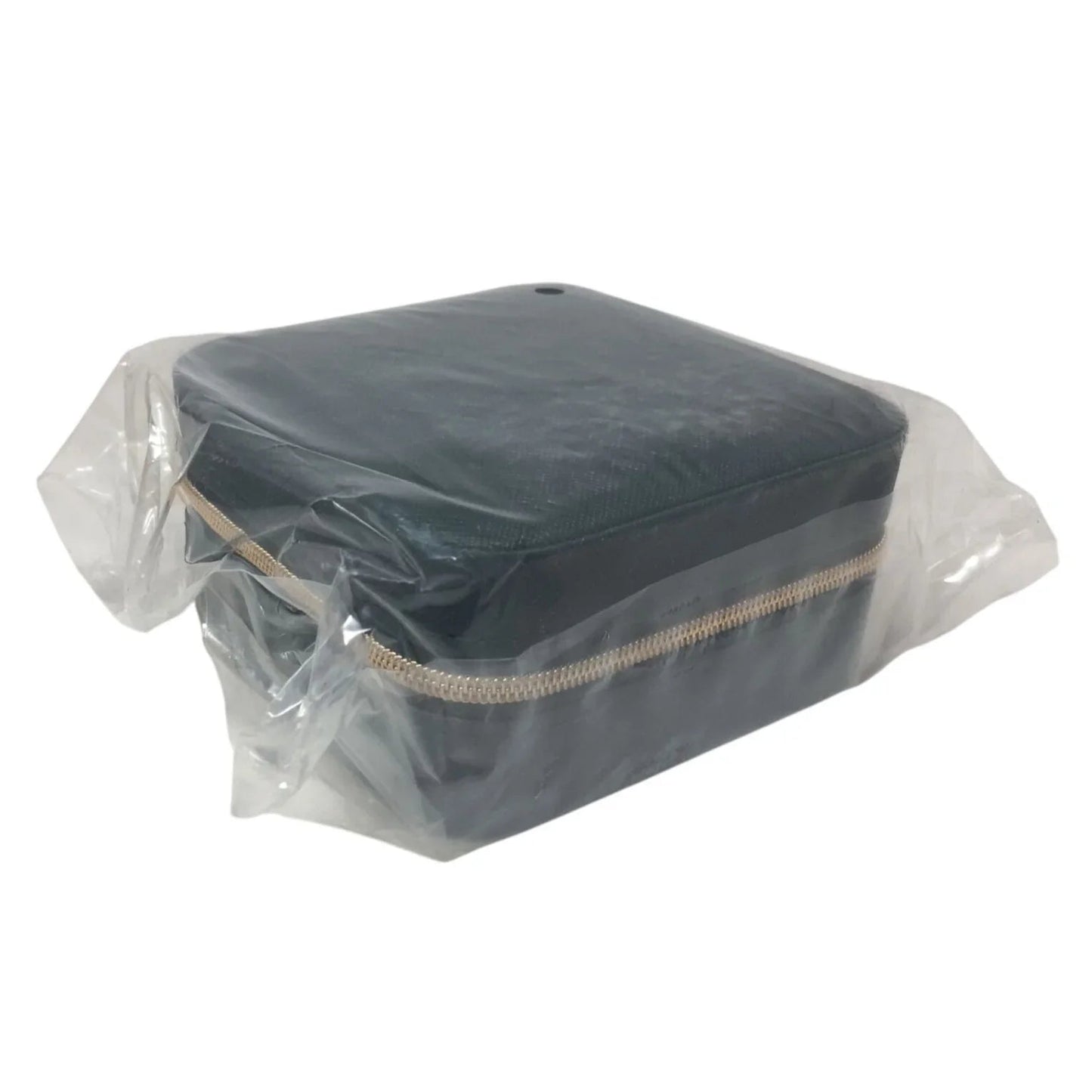 Dark Green Zippered Mini Portable Travel Jewelry Box with Gold Tone Accents - A+ Stuff - Jewelry Box - A+ Stuff