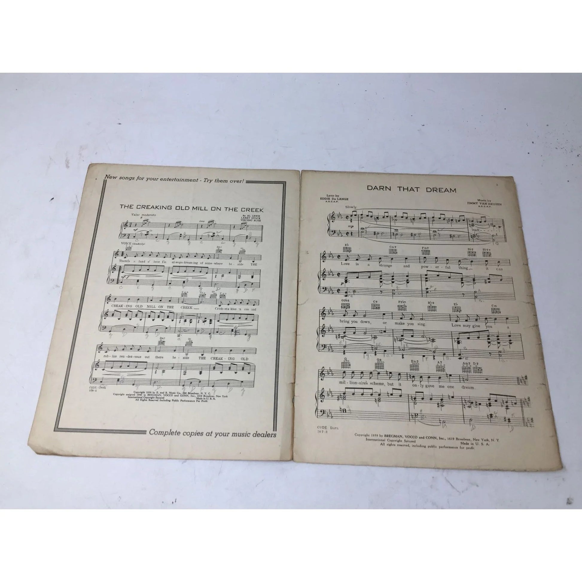 ''Darn That Dream'' Vintage Sheet Music Book - A+ Stuff - sheet music - A+ Stuff