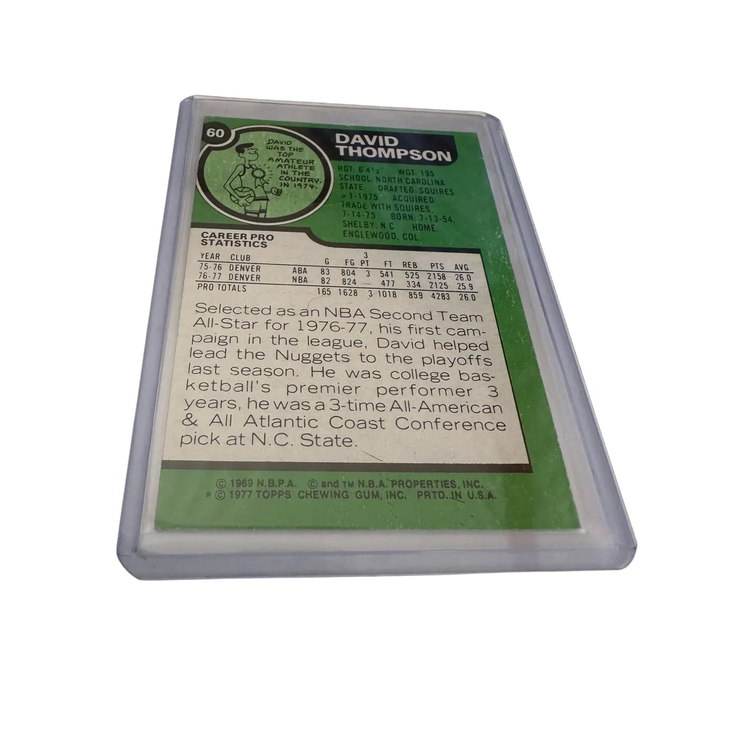 David Thompson 1977 - 78 Season Topps Basketball Trading Card - Topps - Collectible Trading Cards - A+ Stuff