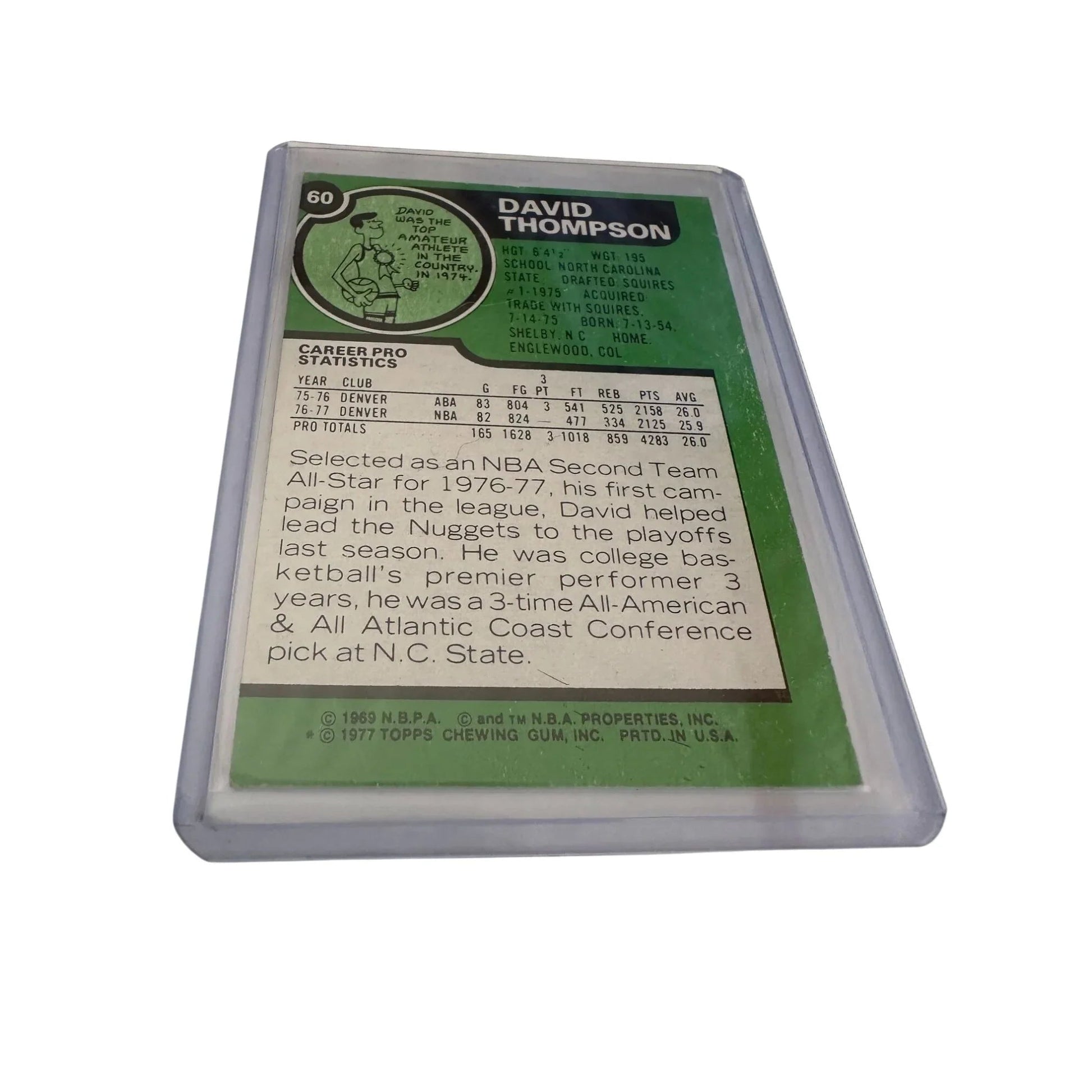 David Thompson 1977 - 78 Season Topps Basketball Trading Card - Topps - Collectible Trading Cards - A+ Stuff