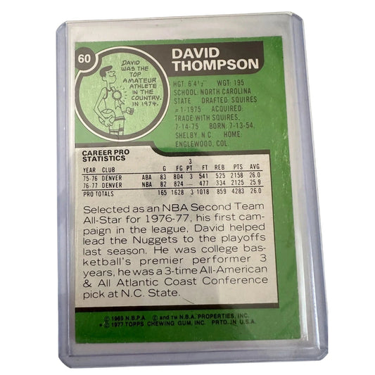 David Thompson 1977 - 78 Season Topps Basketball Trading Card - Topps - Collectible Trading Cards - A+ Stuff