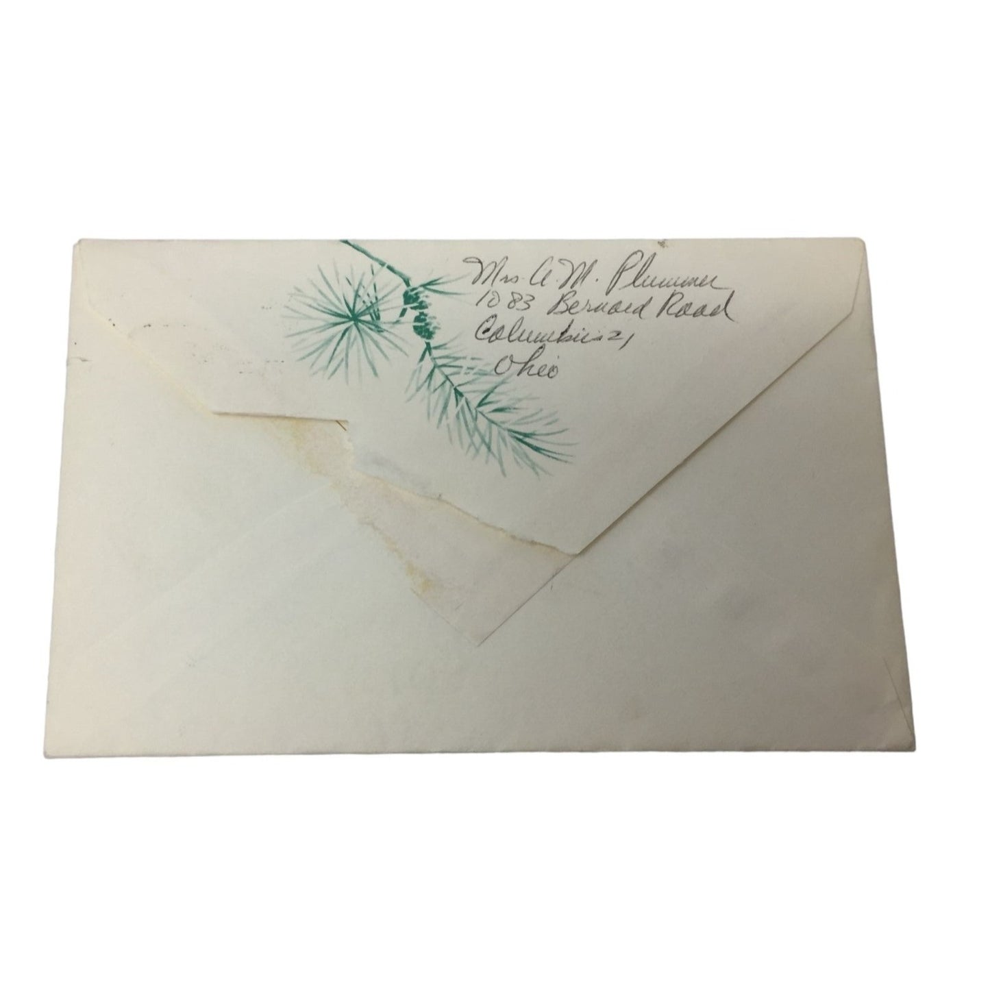 Vintage 1958 Handwritten Cursive Letter with Envelope - Columbus Ohio