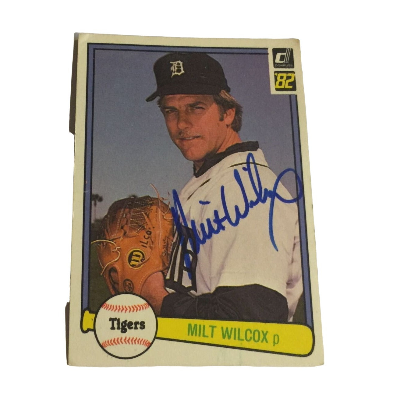 Milton Edward Wilcox Vintage 1982 Collectible Autographed Baseball Trading Card