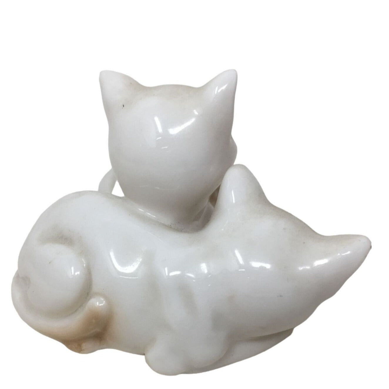 Small Vintage Figurine 2 White Cats Snuggling- Number 3040 on Bottom