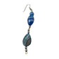 Womens Blue Beaded Necklace with Matching Dangly Earrings