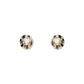 Pretty and Petite Diamond Stud Earrings Illusion Setting Center with Sterling Silver Ruffled Petal Edges