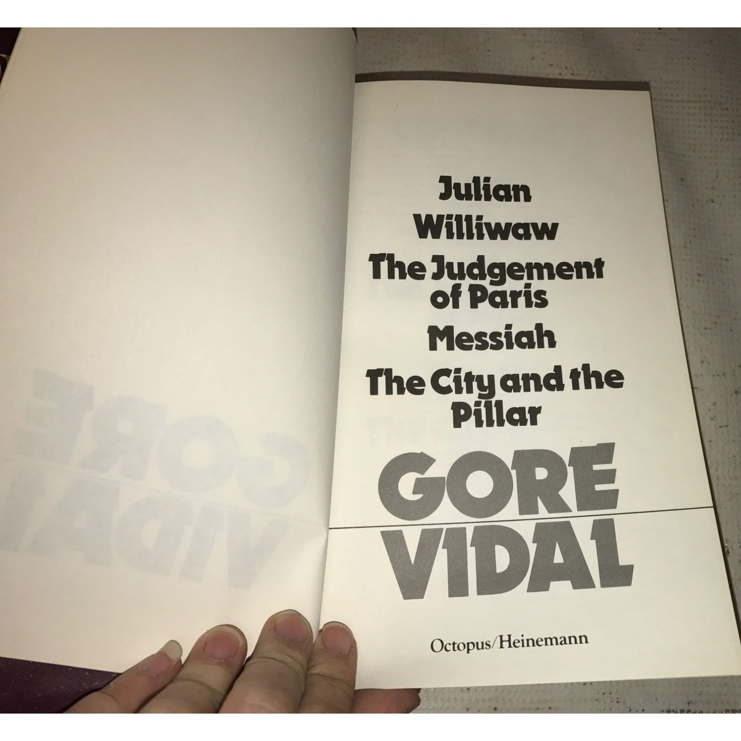 Gore Vidal - Jillian - Williwaw - Judgement of Paris - Messiah - City and The Pillar Book