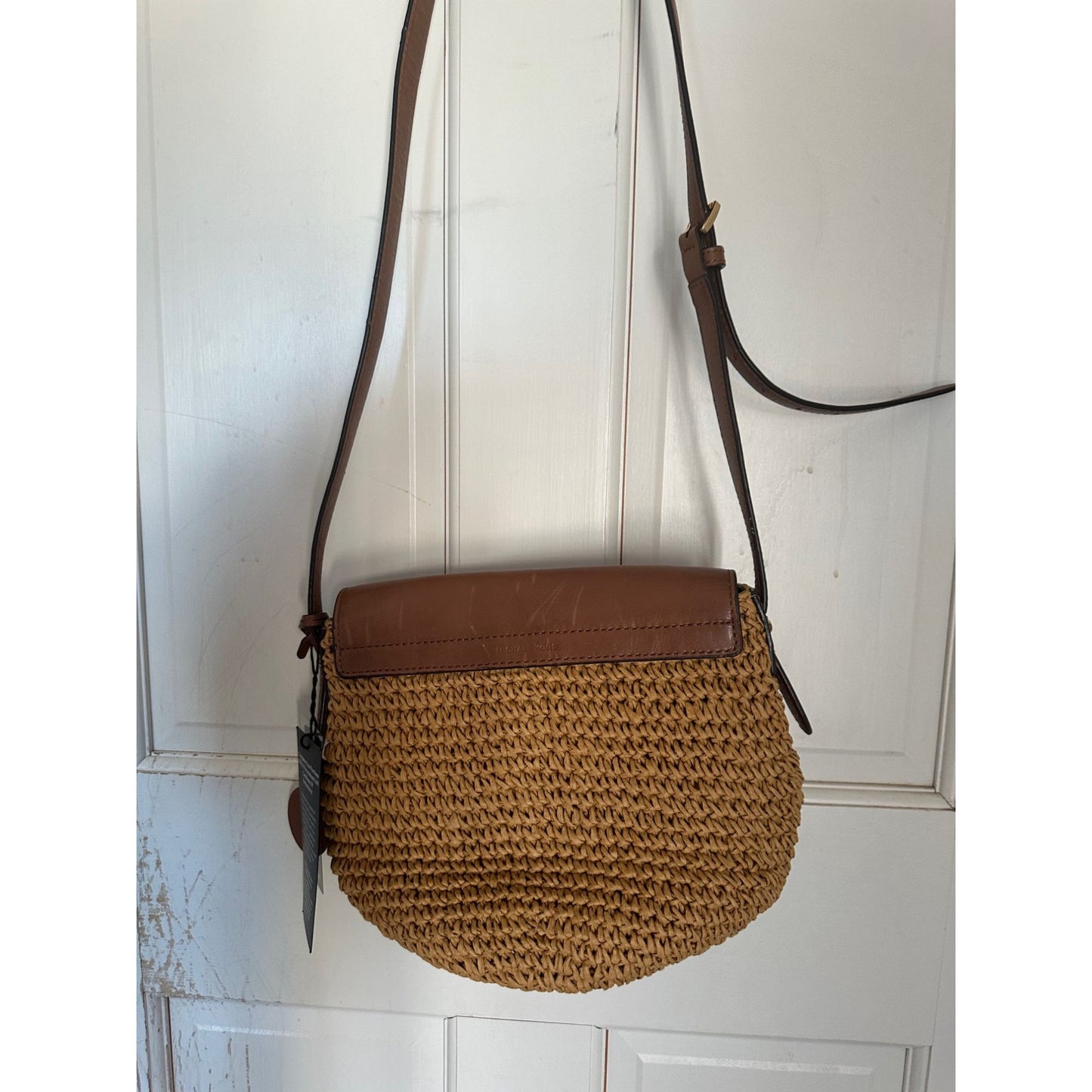 Michael Kors Straw & Leather Crossbody / Shoulder Bag  - Tan & Brown