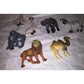 Set of 7 Vintage Zoo/Wild Animal Magnets- Giraffes, Elephant, Gorilla/Ape, Camel, Zebra, Lion - A+ Stuff
