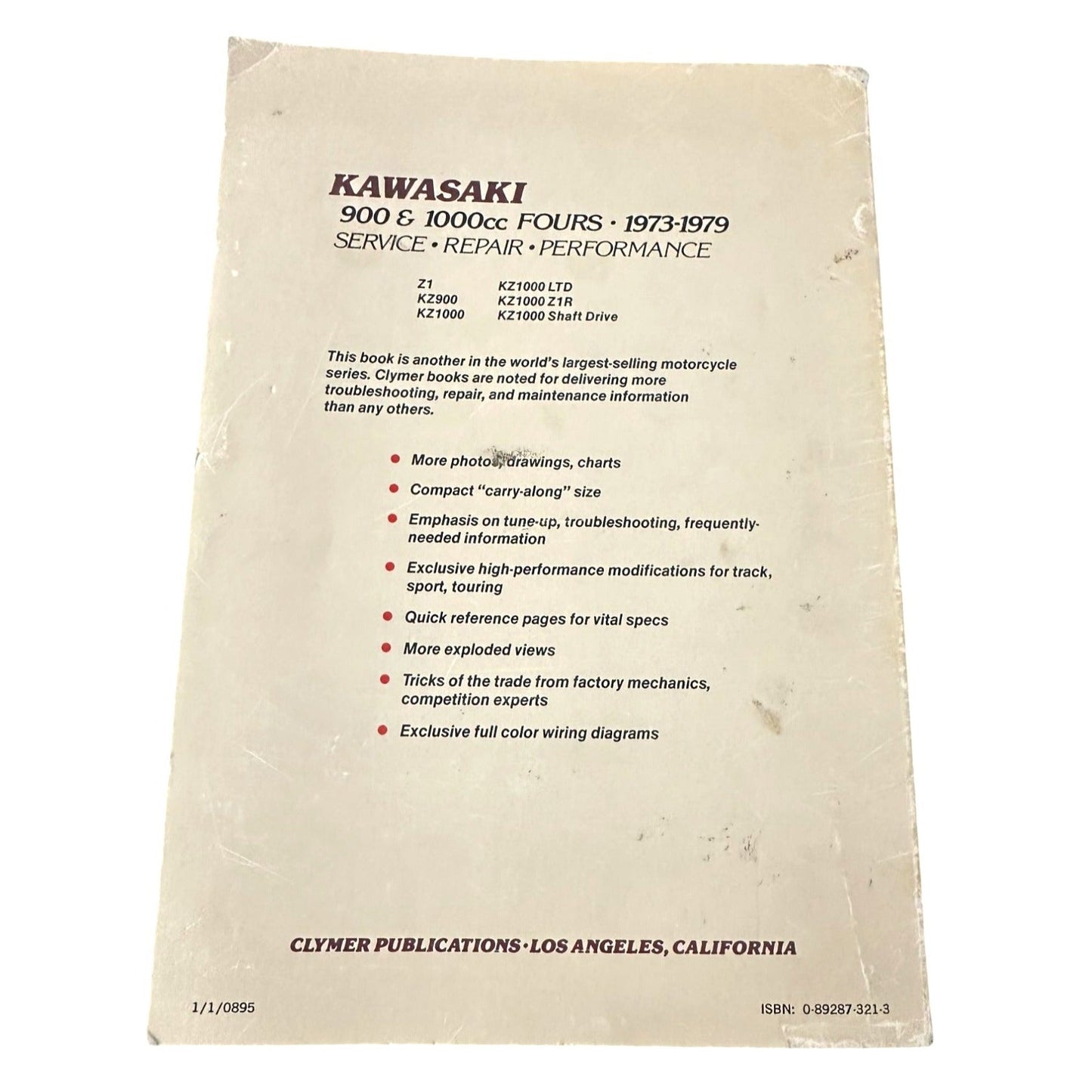 : 1973-1979 Kawasaki 900 & 1000cc Fours Clymer Service Repair Performance Manual M359 Kawasaki  A+ Stuff Auto Manual